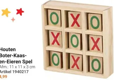 Aanbieding: Houten Boter-Kaas-en-Eieren Spel