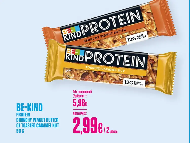 Offre: BE-KIND Protein Crunchy Peanut Butter 50g - BE-KIND