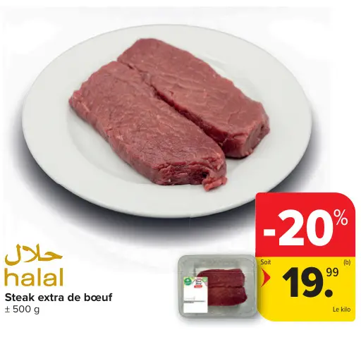 Offre: Steak extra de bœuf