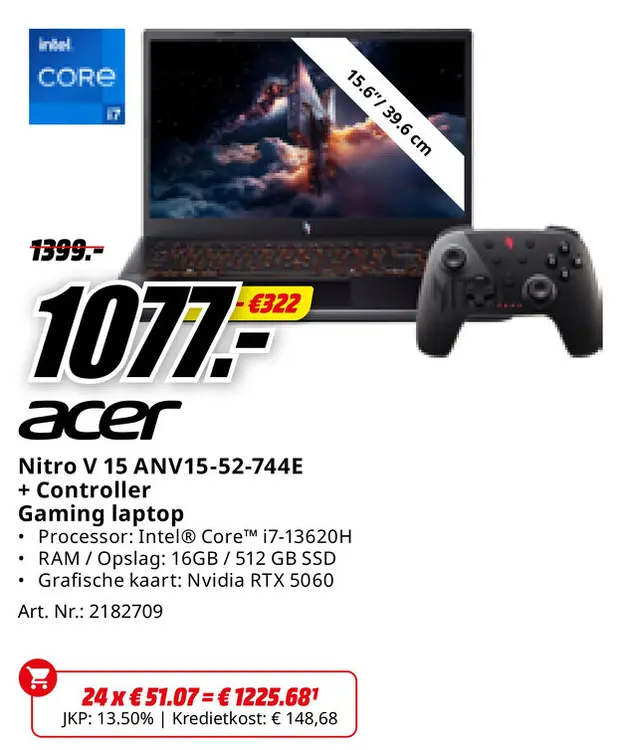 Promotie: Nitro V 15 ANV15-52-744E + Controller Gaming laptop