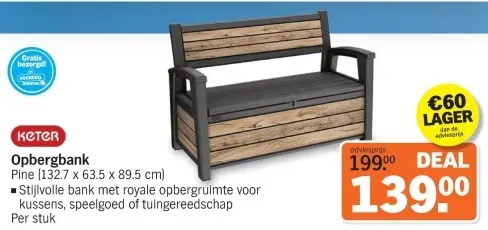 Aanbieding: Opbergbank Pine