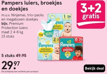 Aanbieding: Pampers luiers, broekjes en doekjes