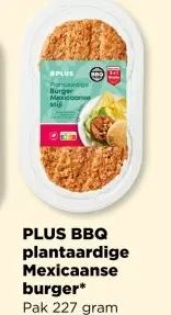 Aanbieding: PLUS BBQ plantaardige Mexicaanse burger*