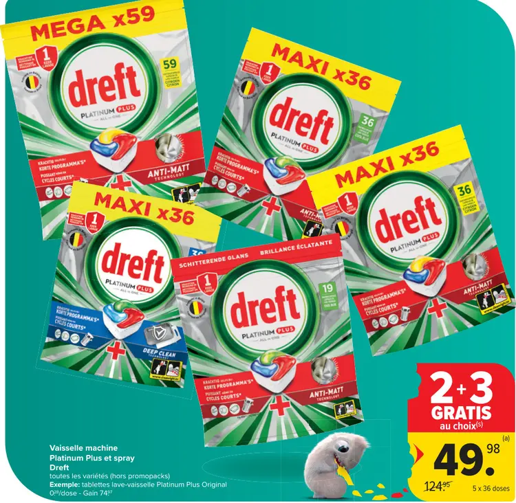 Offre: Vaisselle machine Platinum Plus et spray