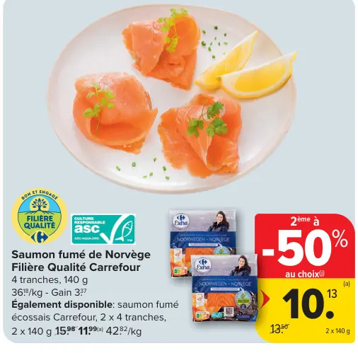 Offre: Saumon fumé de Norvège Filière