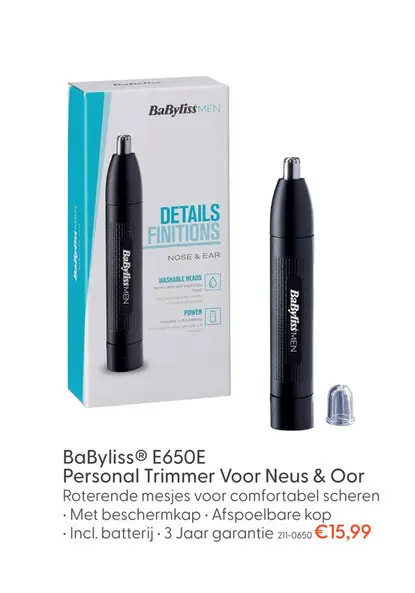 Aanbieding: BabylissMEN E650E personal trimmer voor neus & oor