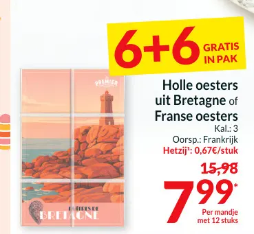Promotie: Holle oesters uit Bretagne of Franse oesters