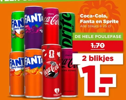 Aanbieding: Coca-Cola, Fanta en Sprite