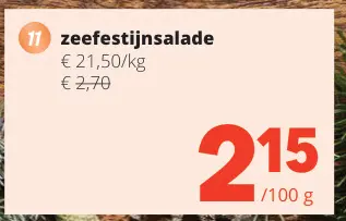 Promotie: zeefestijnsalade