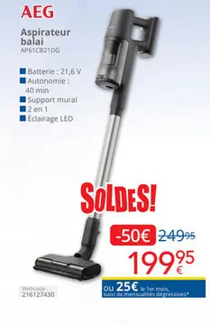 Offre: AEG Aspirateur balai