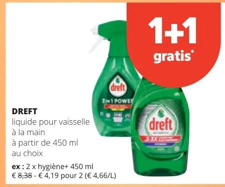 Offre: liquide pour vaisselle à la main