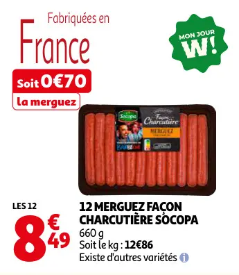 Offre: Merguez façon charcutière