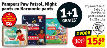 Aanbieding: Pampers Paw Patrol, Night pants en Harmonie pants