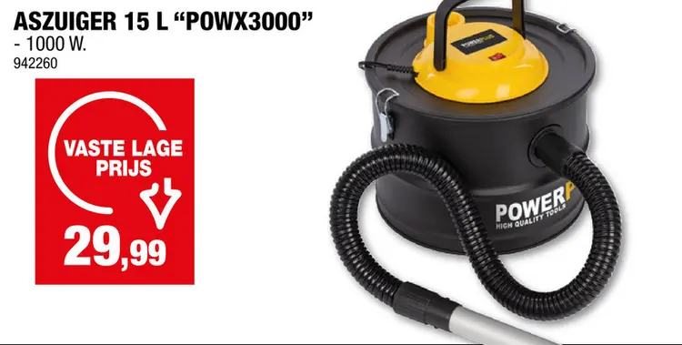 Aanbieding: Powerplus POWX3000 aszuiger 1000W 15l