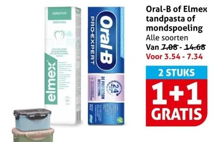 Aanbieding: Tandpasta of mondspoeling