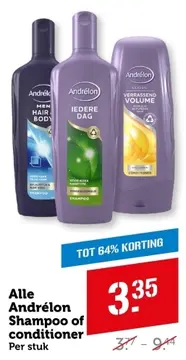 Aanbieding: Alle Andrélon Shampoo of conditioner