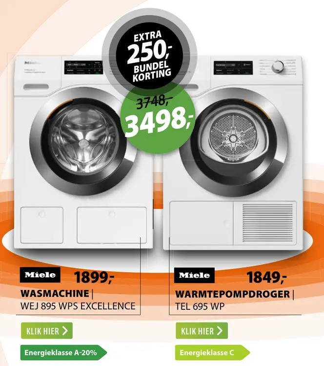 Aanbieding: Wasmachine en droger