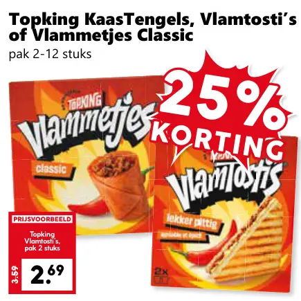 Aanbieding: KaasTengels, Vlamtosti's of Vlammetjes Classic