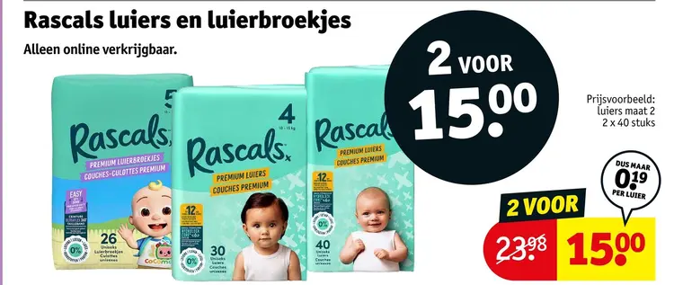 Aanbieding: Rascals luiers en luierbroekjes