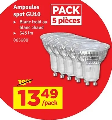 Offre: Ampoules spot GU10