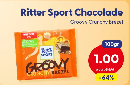 Aanbieding: Chocolade Groovy Crunchy Brezel