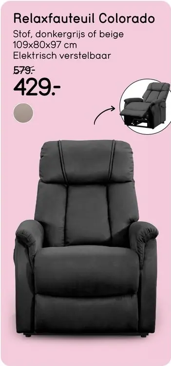 Promotie: Relaxfauteuil Colorado