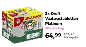 Aanbieding: Dreft Vaatwastabletten Platinum