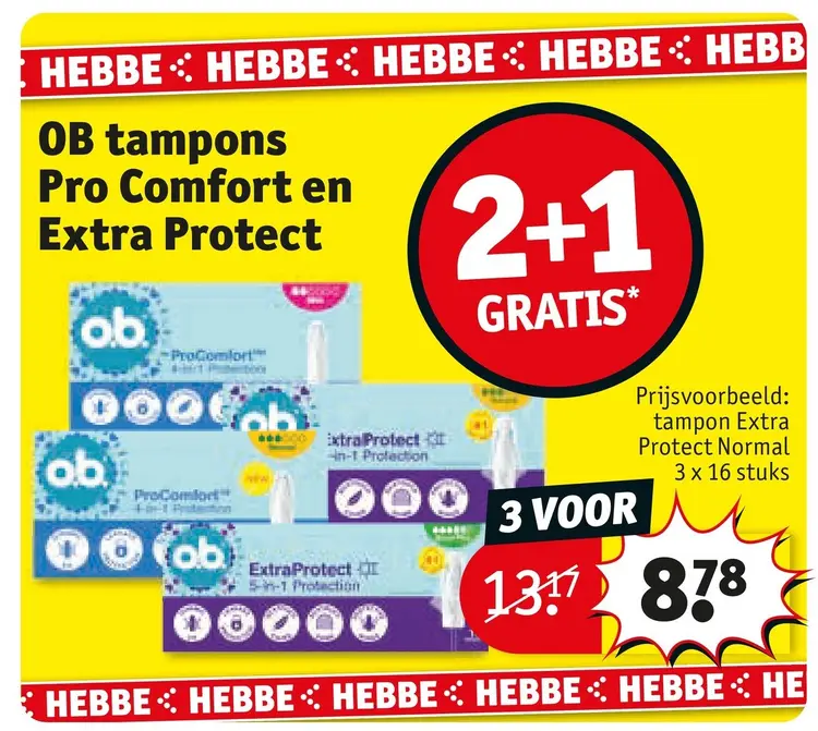 Aanbieding: OB tampons Pro Comfort en Extra Protect