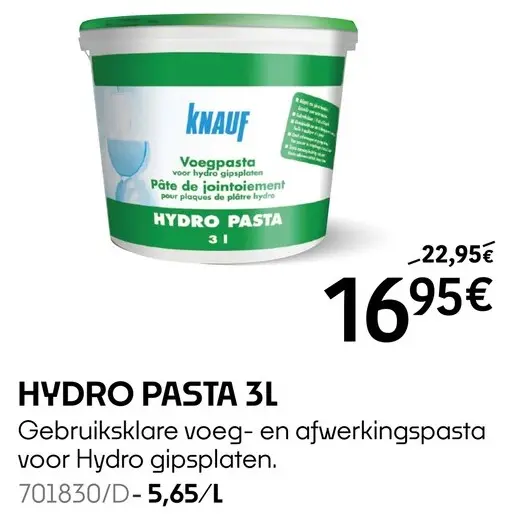 Promotie: Hydro pasta
