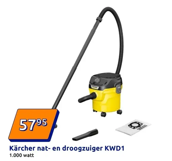 Promotie: Nat- en droogzuiger KWD1