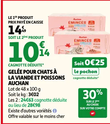 Promotie: Gelée pour chats à la viande et poissons