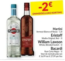 Promotie: Martini, Eristoff, William Lawson, Bacardi