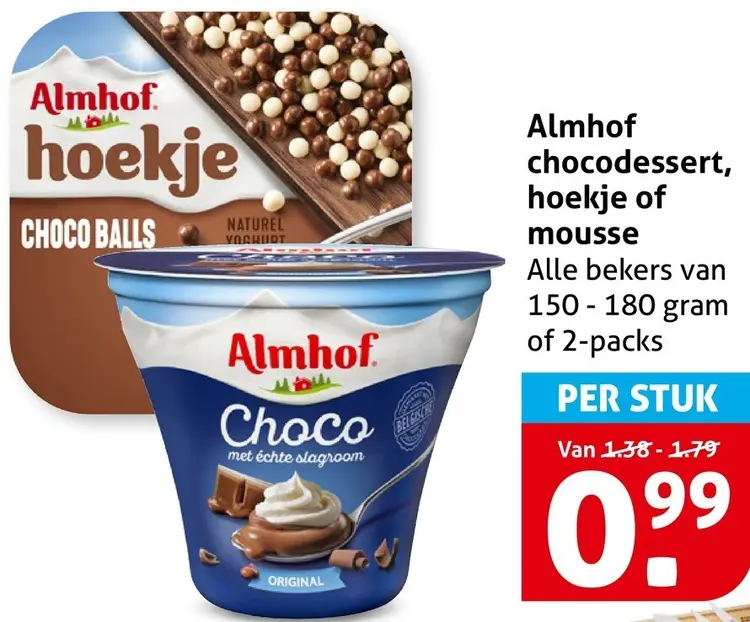 Aanbieding: Chocodessert, hoekje of mousse