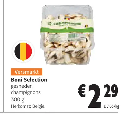 Promotie: gesneden champignons