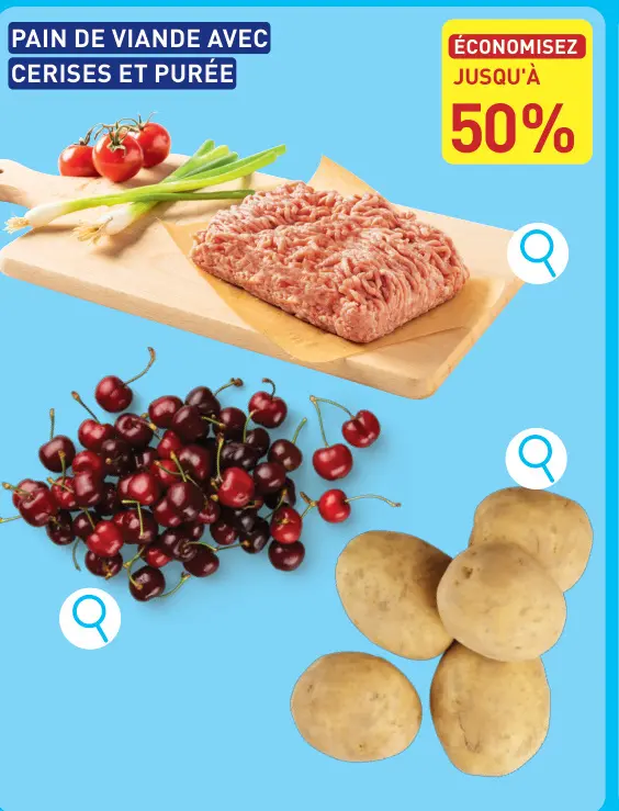 Offre: Pain de viande avec cerises et purée