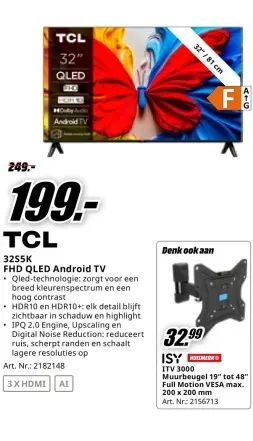 Aanbieding: TCL 32S5K FHD QLED Android TV