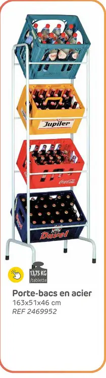 Offre: Porte-bacs en acier laqué pour 4 bacs blanc