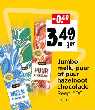 Aanbieding: Melk, puur of hazelnoot chocolade
