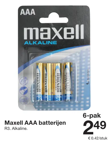 Aanbieding: Maxell AAA batterijen
