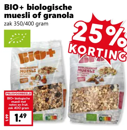 Aanbieding: biologische muesli of granola