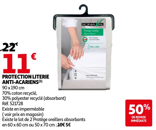 Promotie: Protection literie anti-acariens