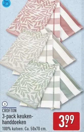 Aanbieding: 3-pack keukenhanddoeken