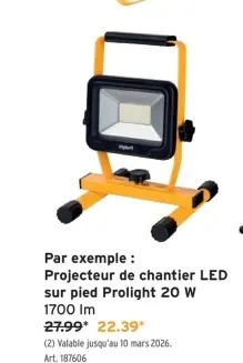 Offre: Projecteur de chantier LED sur pied
