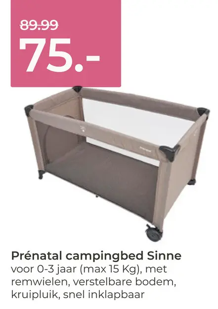 Aanbieding: campingbed Sinne