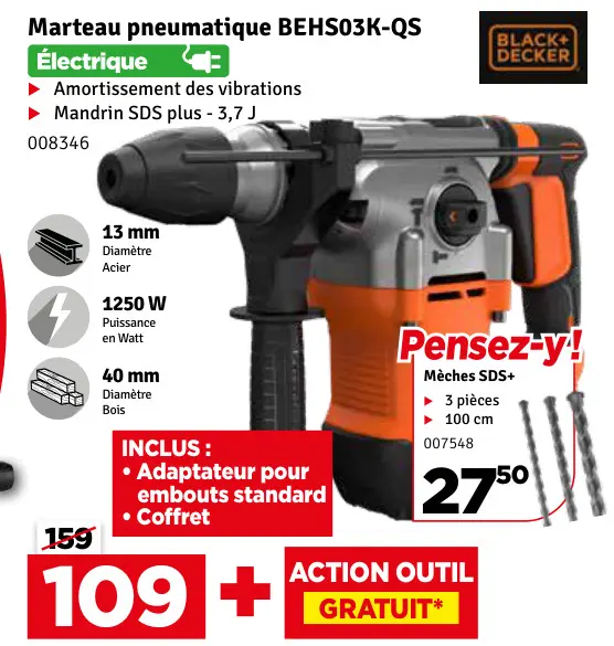 Offre: Marteau pneumatique BEHS03K-QS