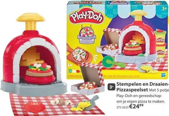 Aanbieding: Stempelen en Draaien-Pizzaspeelset
