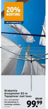 Aanbieding: Brabantia droogmolen Topspinner met hoes