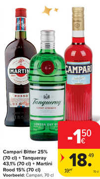 Aanbieding: Campari, Martini en Tanqueray