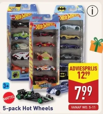 Aanbieding: 5-pack Hot Wheels