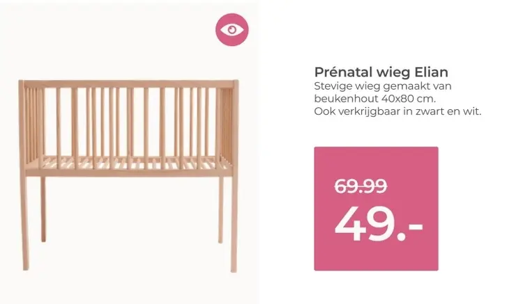 Aanbieding: Wooden Baby Crib